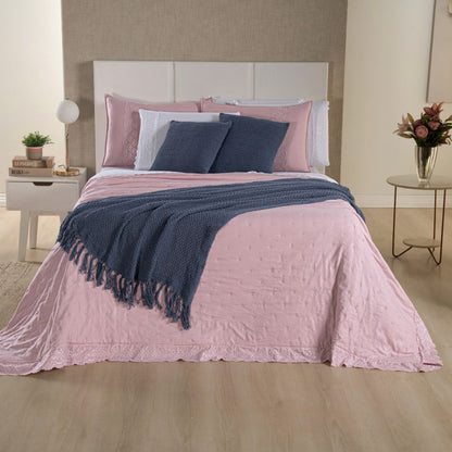 [10 PIEZAS] Juego de Cama Serena de Percal 300 Hilos con Bordado Inglés